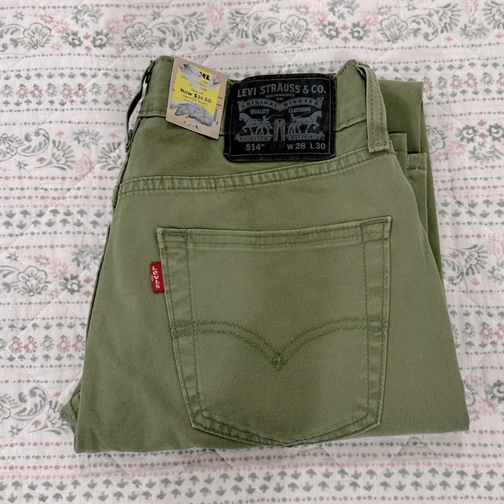 Levi Strauss 514 straight olive pants